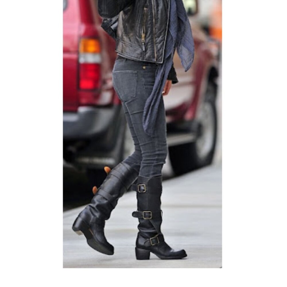 Fiorentini + Baker 3 Buckle Leather Boots Black 38 (US 7.5 or 8)